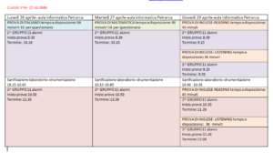 Calendario 3^b